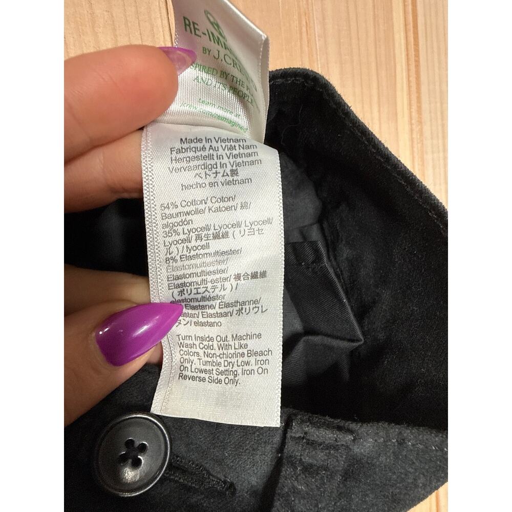 NWT J. Crew Wide Leg Trouser Pants Black Washed Velvet Soft Luxe Sz 26P Petite - Picture 7 of 8